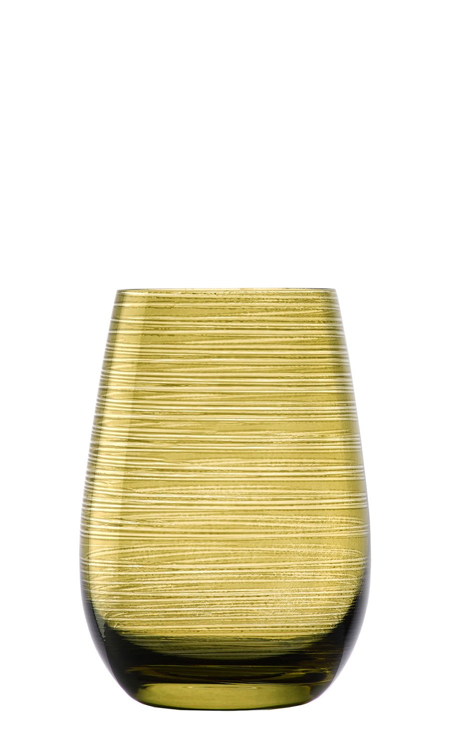 Stoelzle Twister Tumbler Olive Glass Set of 6 Lead Free Crystal