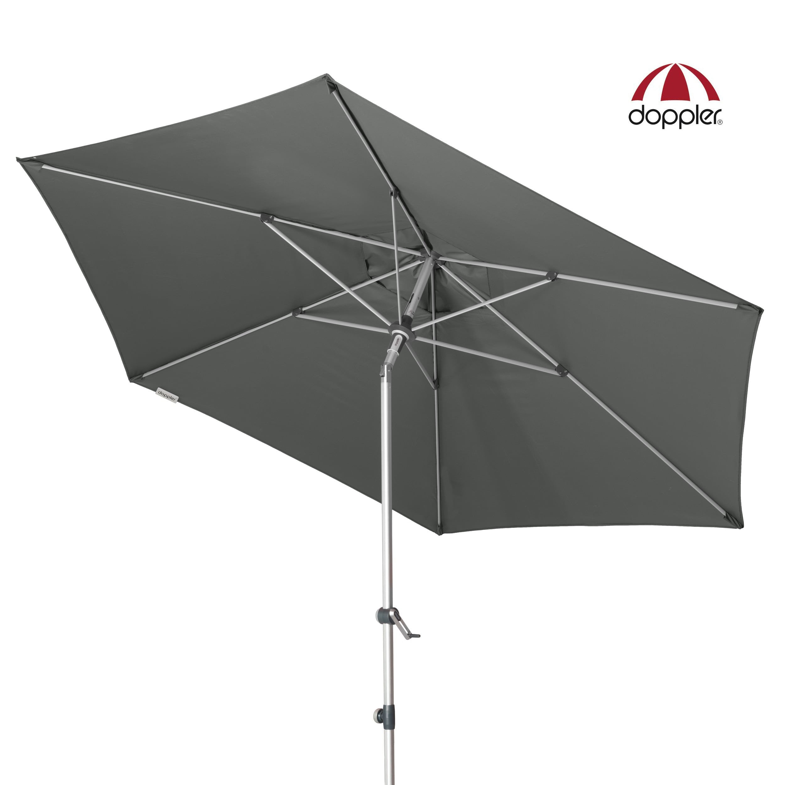 Doppler Outdoor Aluminium Umbrella (Parasol) with Centre Pole Auto-Tilt Mast and UV 80 protective fabric
