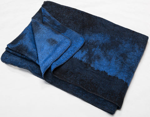 SAVONA Cotton Velour Throw | Plaid | Blue | 150 x 200 cm