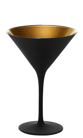 Stoelzle Olympic Cocktail Black/Gold Glass Set of 6 Lead Free Crystal