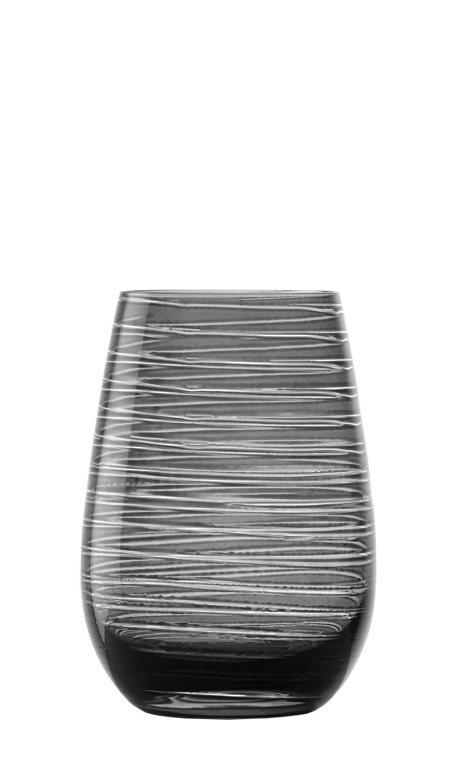 Stoelzle Twister Tumbler Smoky Grey Glass Set of 6 Lead Free Crystal