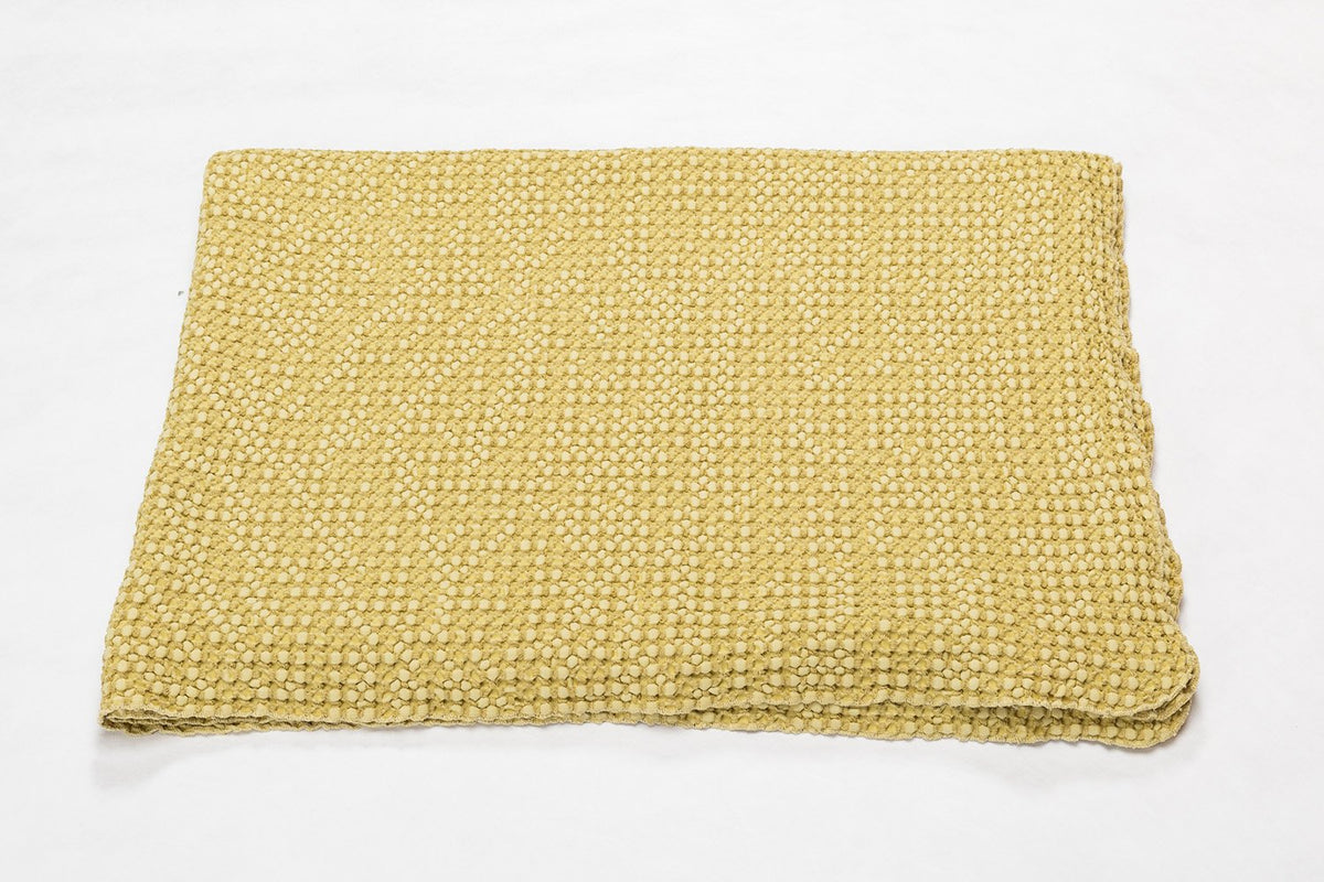 VIGO Cotton Honeycomb Throw | Mustard | 140 x 200 cm
